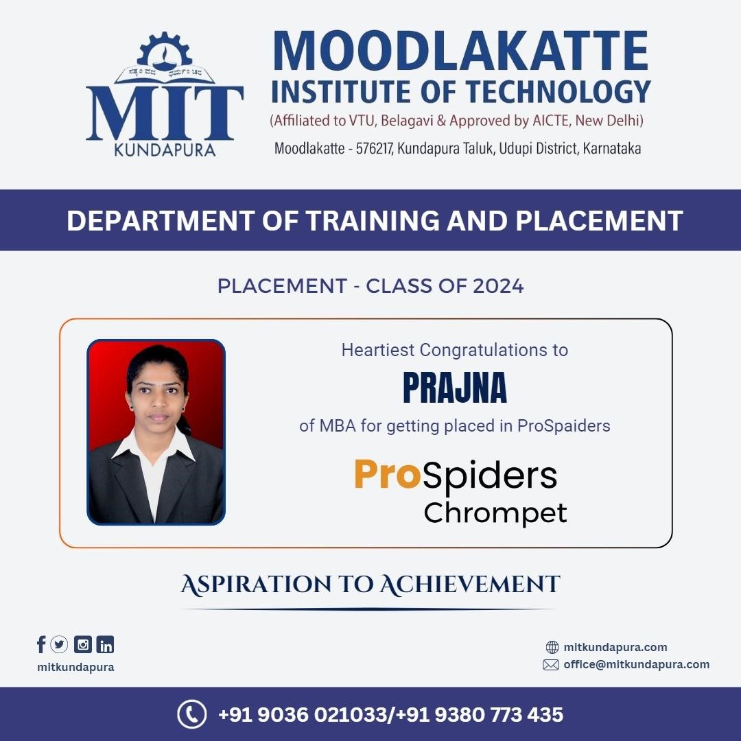 MITK MBA Students placement